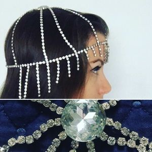 1920s style rhinestone headpiece Juliette Cap